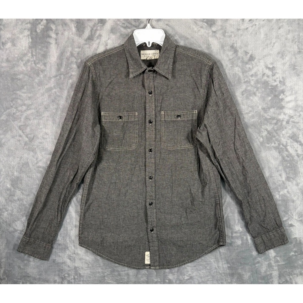 Denim & Supply Ralph Lauren Gray Button Up Shirt Mens Medium Chambray Western